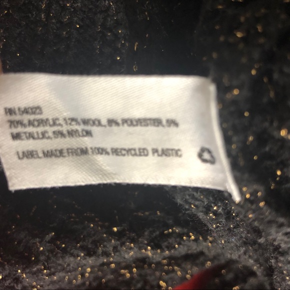 GAP chunky knit sweater black metallic gold s - Picture 5 of 6